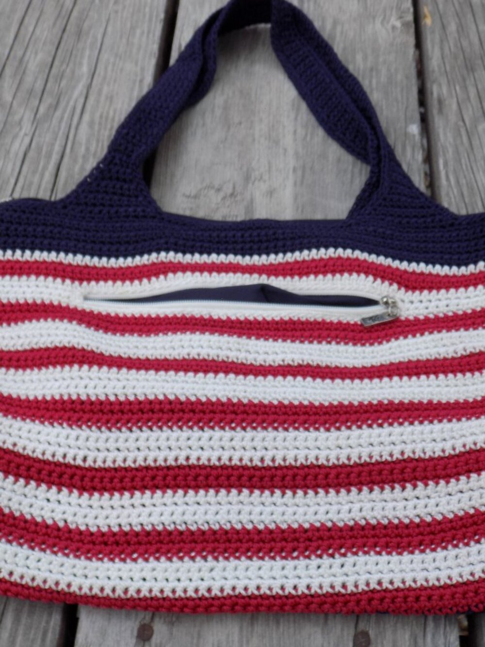 The Sak Flag Purse Bag USA American Flag Crochet Purse Crossbody Bag - Picture 10 of 16